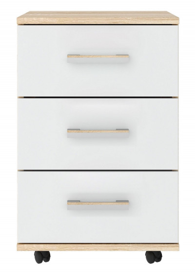 Тумба выкатная ПКС-9 Дуб Сонома - Белый глянец