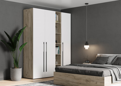 Шкафы Стоун Серый дуб/Белый