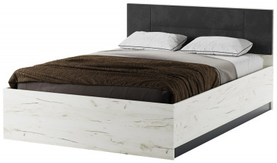 Кровать «БЕАТРИС» КР1400 с ПМ Дуб Крафт белый/Антрацит