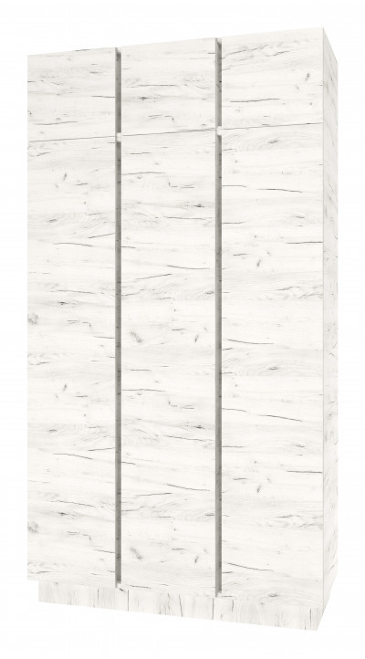 Шкаф 1210 3С ВЕРТИКАЛЬ с антресолью Крафт белый