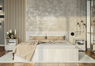 Модульная спальня Белла ясень белый композиция 3