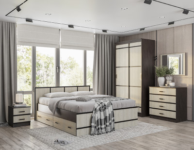 Модульная спальня Сакура композиция 2 Венге/Лоредо