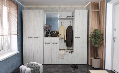 «Прихожая ИТАЛИЯ» Композиция №7 Дуб Крафт белый